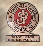 Emaille bord JENNINGS slotmachine, Overige munten, Ophalen of Verzenden, Gebruikt