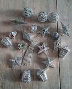 18 Plastics Kerst, zilver jaren 50/60, met vallende ster., Ophalen of Verzenden, Gebruikt