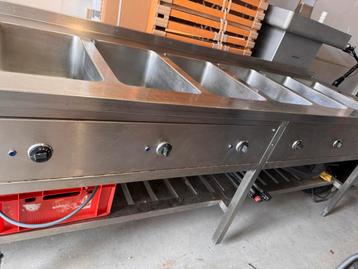 Au bain-marie tafel met 6 bakken werkend! beschikbaar voor biedingen