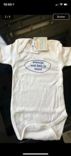 Nieuw rompertje mt56 met grappige tekst “mensje wat ben je m, Kinderen en Baby's, Babykleding | Maat 56, Ophalen of Verzenden