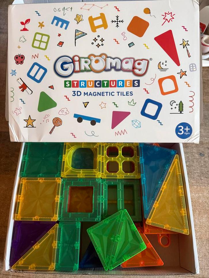 Magnetische Tegels Speelgoed XL - 100 delig magnetic tiles, Kinderen en Baby's, Speelgoed | Bouwstenen, Nieuw, Overige merken