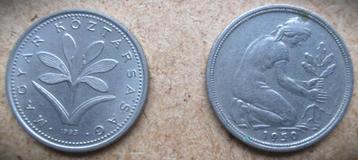 Munten~1950 en 1993~Pfennig en Hongaarse Forint beschikbaar voor biedingen