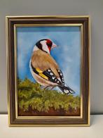 OPRUIMING schilderij puttertje met lijst -eigen werk - vogel, Antiek en Kunst, Kunst | Schilderijen | Klassiek, Ophalen of Verzenden