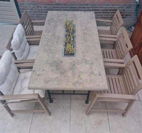 Unieke tuinset met zinken bak voor planten/kruiden etc, Tuin en Terras, Tuinsets en Loungesets, Ophalen
