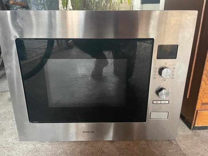 Inbouw Combimagnetron Inventum, Witgoed en Apparatuur, Magnetrons, Gebruikt, Inbouw, Combimagnetron, 45 tot 60 cm, Grill, Draaiplateau