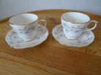 2 kop en schotels Duchess Bone China Tranquillity, Ophalen of Verzenden, Zo goed als nieuw, Porselein, Kop en/of schotel