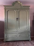 Franse landelijke armoire kast, opslag of linnen, demontabel, Antiek en Kunst, Antiek | Meubels | Kasten, Ophalen of Verzenden
