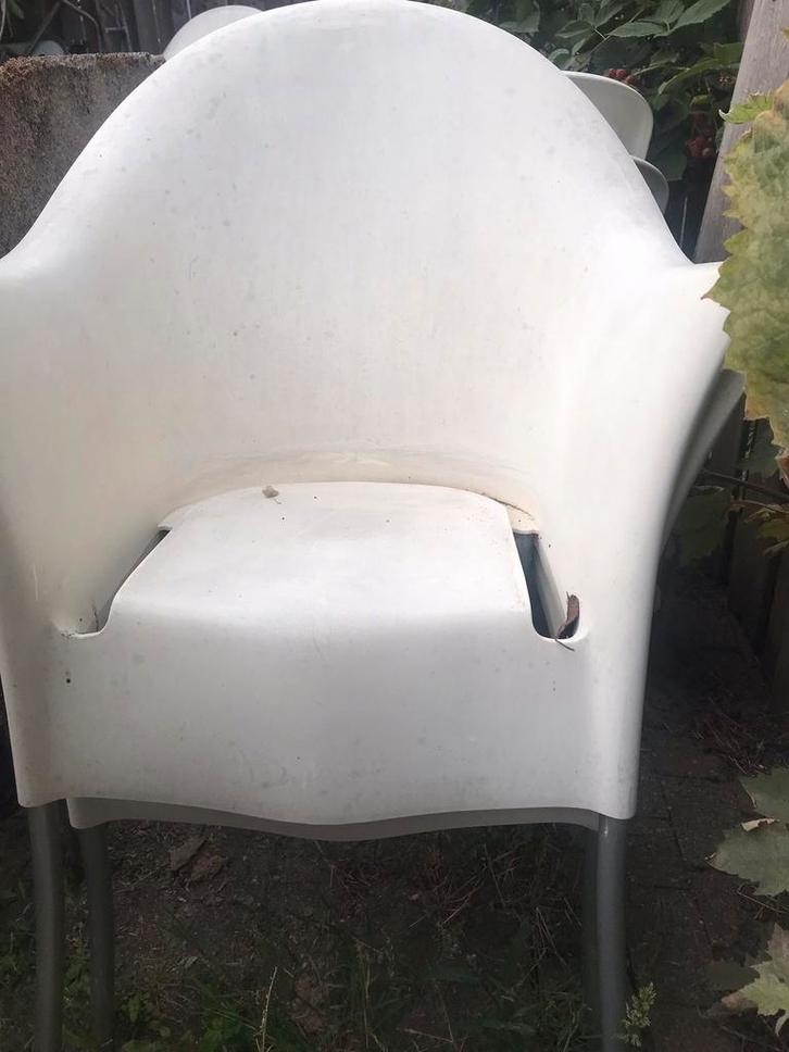 8 Philippe Starck Lord Yo voor Driade tuinstoelen €60, Tuin en Terras, Tuinstoelen, Gebruikt, Kunststof, Stapelbaar, Ophalen