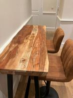 Twee barkrukken, Huis en Inrichting, Tafels | Eettafels, 50 tot 100 cm, Vierkant, Tot twee personen, Zo goed als nieuw