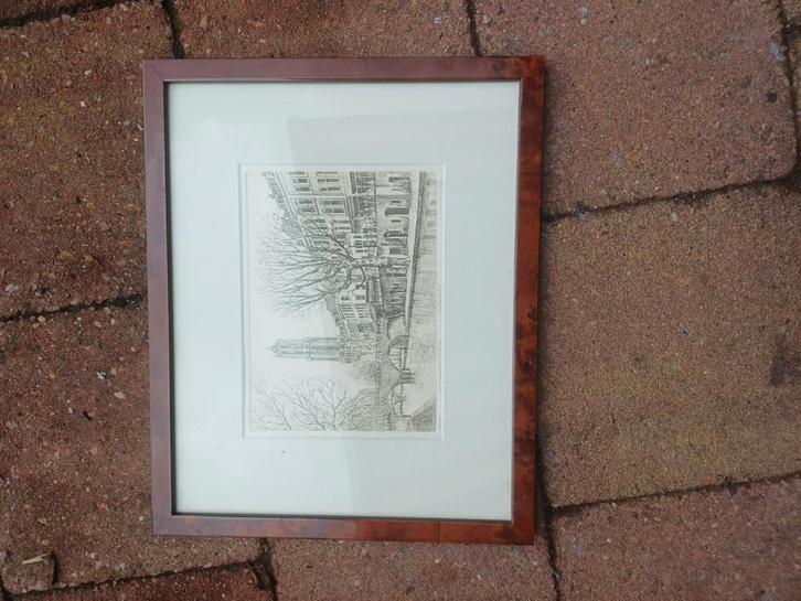 Orginele ets van Hamburgbrug Utrecht  van a.wieringa, Antiek en Kunst, Kunst | Etsen en Gravures, Ophalen of Verzenden