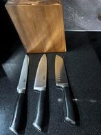 Messenblok Boretti incl 3 messen, Huis en Inrichting, Keuken | Bestek, Ophalen, Zo goed als nieuw, Rvs of Chroom