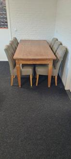 Houten Eettafel met 6 Stoelen, Ophalen, Gebruikt, Landelijk, 6 tot 8 stoelen