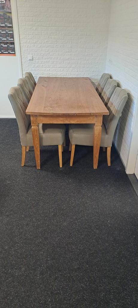 Houten Eettafel met 6 Stoelen, Huis en Inrichting, Complete eetkamers, Gebruikt, 6 tot 8 stoelen, Ophalen