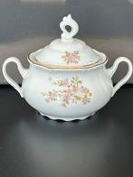 Romantische vintage suikerpot wit roze goud porselein, Ophalen of Verzenden