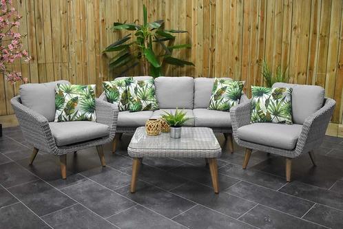 Milano Loungeset 3 Zitsbank 2 Lounge Tuinstoelen Lage Tafel, Tuin en Terras, Tuinsets en Loungesets, Nieuw, Loungeset, Wicker