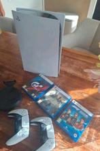 Playstation 5 disc inclusief twee controllers en drie games, Spelcomputers en Games, Ophalen of Verzenden, Zo goed als nieuw, Playstation 5