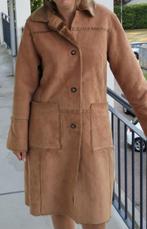 Lange suède look lammy coat, Ophalen, Zo goed als nieuw, Maat 42/44 (L), Bruin