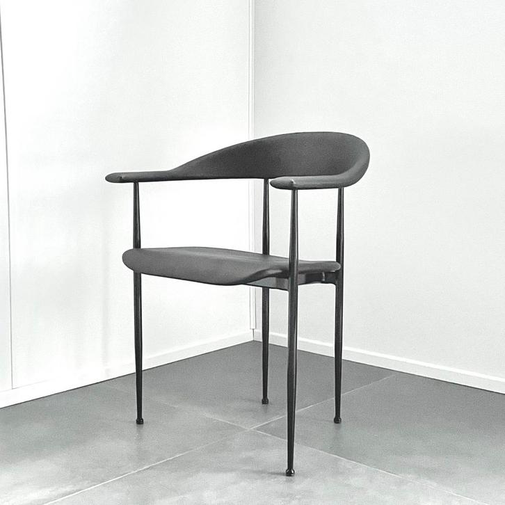 Stoelen Giancarlo Vengi Fasem model P40 vintage design, Huis en Inrichting, Stoelen, Drie, Overige materialen, Zwart, Ophalen