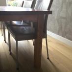 Massief teakhouten eetkamertafel, Huis en Inrichting, Tafels | Eettafels, Ophalen, Gebruikt, Teakhout, 200 cm of meer