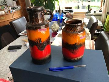 Set 2 vintage Scheurich Lava Vazen West Germany  beschikbaar voor biedingen