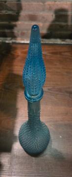 Vintage empoli glazen karaf blauw, Antiek en Kunst, Ophalen of Verzenden