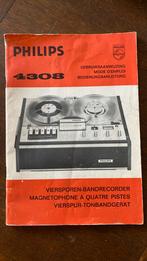 Philips 4308 bandrecorder gebruiksaanwijzing boekje te koop, Audio, Tv en Foto, Bandrecorders, Ophalen of Verzenden