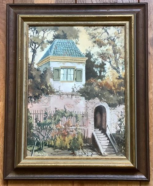 Hattem, Daendelspoortje, schilderij, Chris van Dijk, Holland, Antiek en Kunst, Kunst | Schilderijen | Klassiek, Ophalen of Verzenden