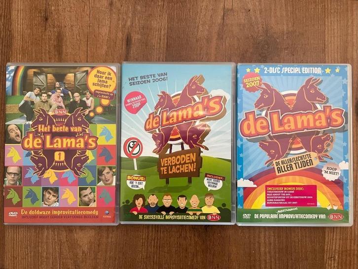 3 DVD’s De Lama’s - Improvisatie-comedy BNN, Cd's en Dvd's, Dvd's | Cabaret en Sketches, Zo goed als nieuw, Stand-up of Theatershow