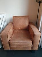 Fauteuil + Hocker Cognac kleur, Huis en Inrichting, 75 tot 100 cm, Zo goed als nieuw, 75 tot 100 cm, Ophalen