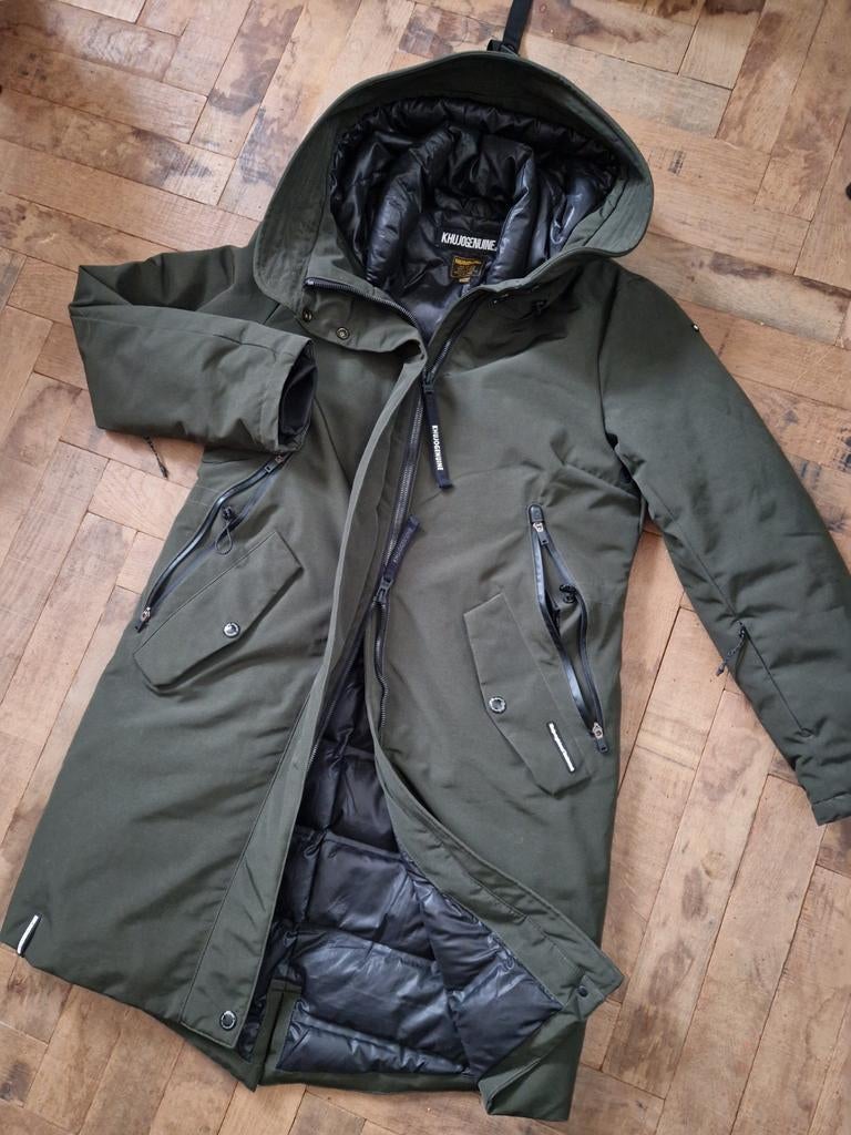 Khujo Winterjas XL Donkergroen met Extra's, Kleding | Dames, Jassen | Winter, Gedragen, Groen, Verzenden