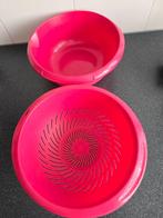 roze vergiet met schaal, Ophalen of Verzenden, Overige stijlen, Glas, Schaal of Schalen