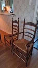 Zes antieke houten knopstoelen, Huis en Inrichting, Ophalen, Zo goed als nieuw, Bruin