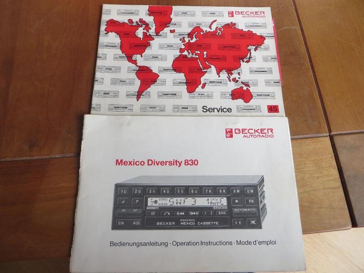 Instructieboek Becker Mexico Diversity 830 radio/cassette 87, Auto diversen, Handleidingen en Instructieboekjes, Ophalen of Verzenden