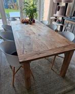 Moderne witte kuip stoelen met houten poten eetkamer, Huis en Inrichting, Stoelen, Hout, Wit, Ophalen of Verzenden, Zo goed als nieuw