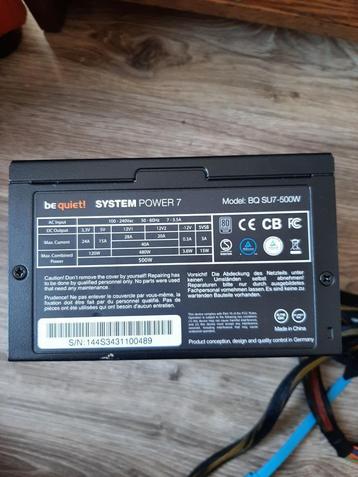 Be quiet 500 watt psu beschikbaar voor biedingen
