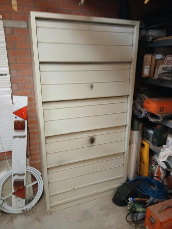 Overtoom Gereedschapskast / Folderkast - Lichtgrijs, Huis en Inrichting, Kasten | Roldeurkasten en Archiefkasten, Gebruikt, 25 tot 50 cm