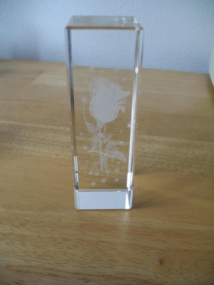 Glas Sculptuur Press Papier* Roos* Vintage, Antiek en Kunst, Antiek | Glas en Kristal, Ophalen