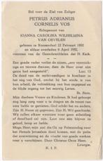 Petrus A.C. Vos 1892 Roosendaal + 1952 Roosendaal, 60 jaar, Verzenden