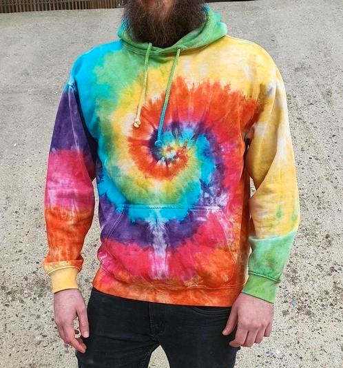 Regenboog hippie spiral tie dye unisex hoodie maat L, Kleding | Heren, Truien en Vesten, Nieuw, Maat 52/54 (L), Overige kleuren