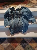 Spijkerjas maat 48 met bontvoering, Blauw, Maat 46/48 (XL) of groter, Ophalen of Verzenden, Gedragen