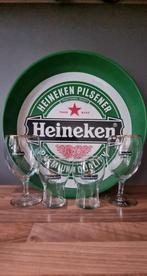 Heineken dienblad glazen, Verzamelen, Biermerken, Heineken, Glas of Glazen, Gebruikt, Ophalen of Verzenden