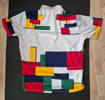 Wielershirt retro vintage maat L / XL  mondriaan design beschikbaar voor biedingen