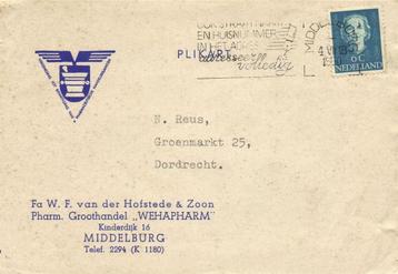 Pharm. Groothandel WEHAPHARM, Middelburg - 07.1950 - plikart beschikbaar voor biedingen