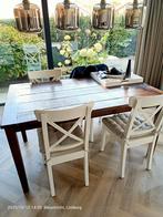 Antieke Eettafel Repro + 4 Ikea Ingolf Stoelen, Huis en Inrichting, Tafels | Eettafels, Ophalen, Gebruikt, 100 tot 150 cm, 50 tot 100 cm