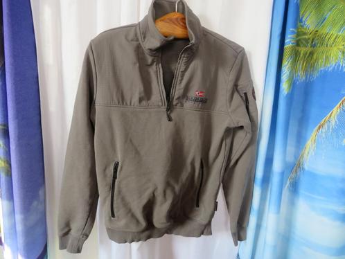 grijze fleece sweater 3 zak 1/2 rits mt S Napapijri geogra., Kleding | Heren, Truien en Vesten, Gedragen, Maat 46 (S) of kleiner