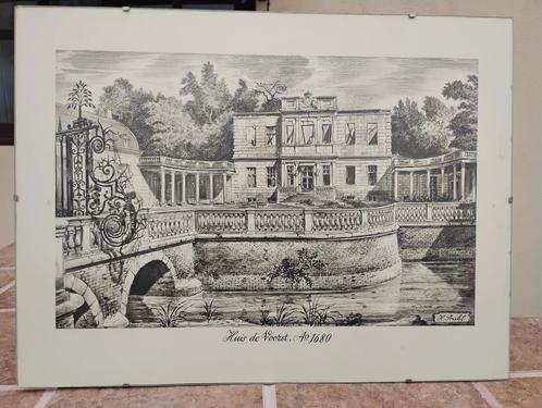 Afdrukken Huis de Voorst, Anno 1680, Antiek en Kunst, Kunst | Litho's en Zeefdrukken, Ophalen of Verzenden