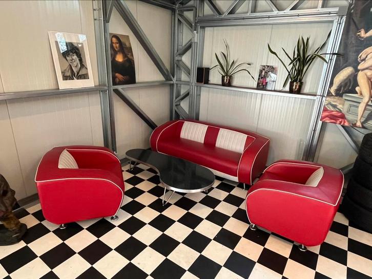 Bel Air Amerikaans retro bankstel + salontafel, Huis en Inrichting, Banken | Bankstellen, Zo goed als nieuw, 75 tot 100 cm, Ophalen