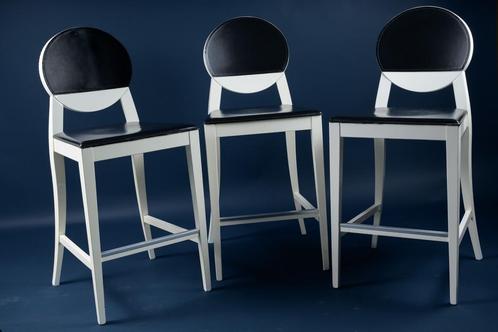 Calligaris Barstoelen - Italiaanse Designer, Huis en Inrichting, Barkrukken, Zo goed als nieuw, 90 cm of meer, Hout, Leer, 3 krukken