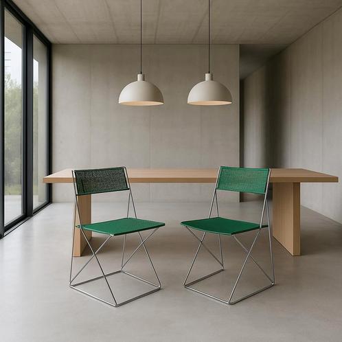 2 X-line stoelen - Niels Jørgen Haugesen - Deens design, Huis en Inrichting, Stoelen, Gebruikt, Twee, Metaal, Zwart, Ophalen