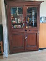 Prachtige Tiek Houten Kast met Licht en Sleutel, Ophalen, Met deur(en), 100 tot 150 cm, Klassiek